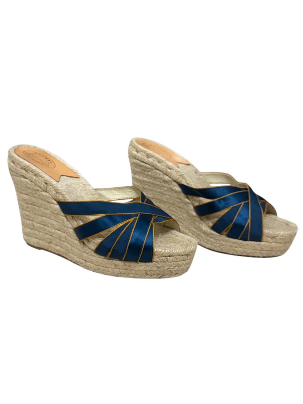 Stubbs & Wootton Kelly Espadrille Sandal Wedges Women's Size 38 / 7.5